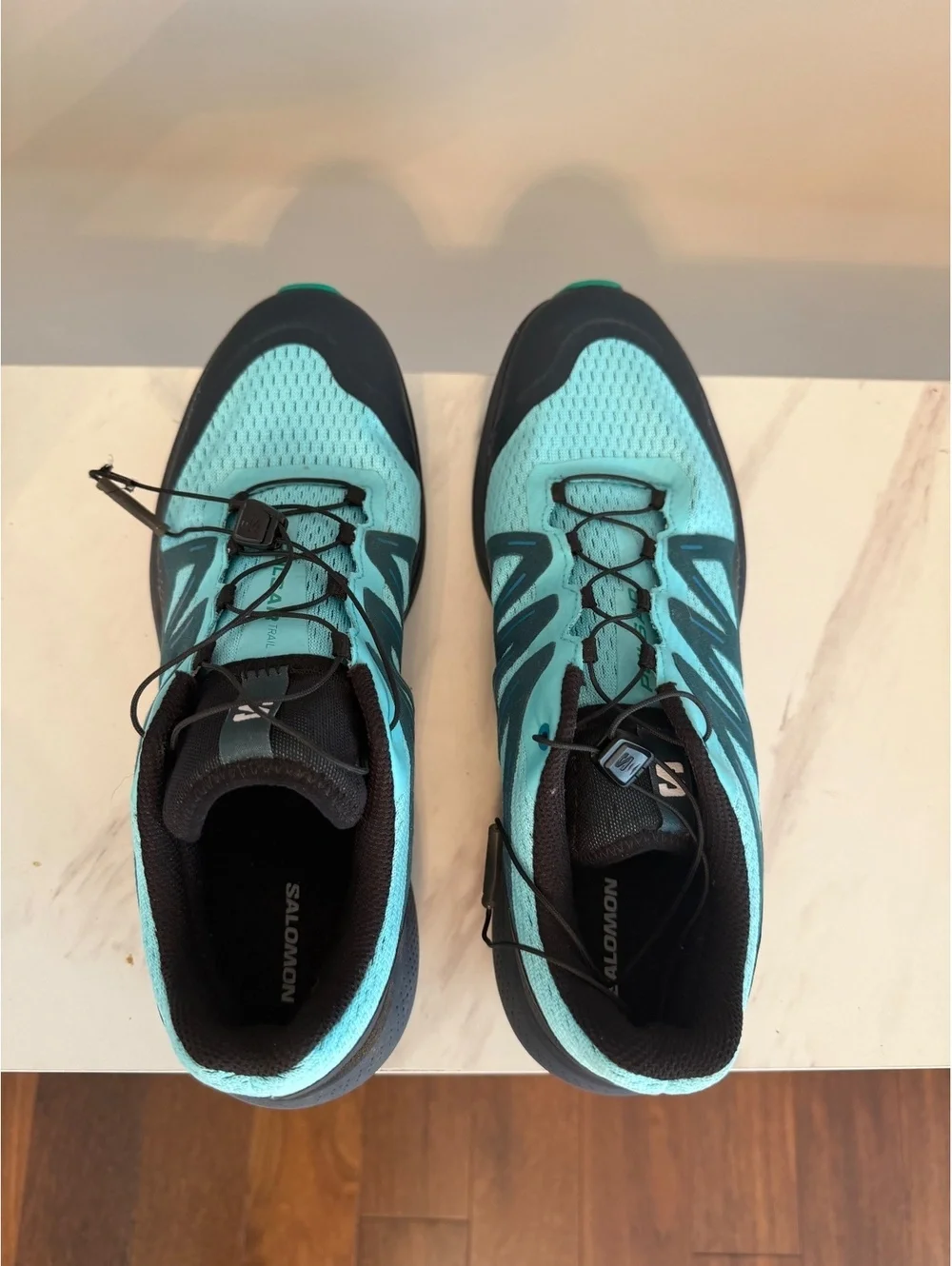 Salomon Pulsar Trail Running Shoes - Men's Size 10 (EUR 44) Light Blue Dark Navy